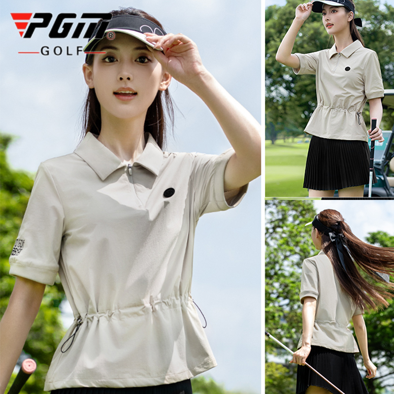 Golf Equipment For Women - PGM Golf Women Quick-dry Zipper Polo
