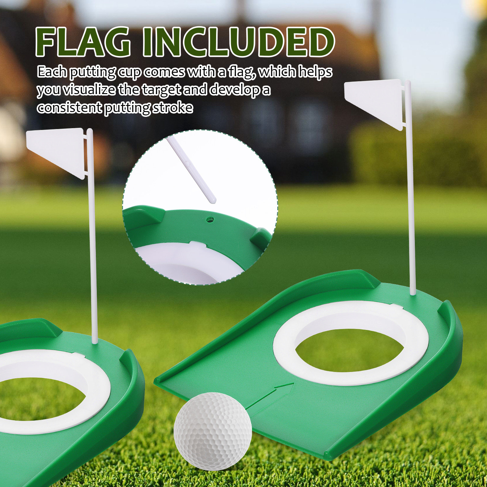 2Pcs Golf Putting Cups Lightwe - Golf Equipment Beginners avaliação e preço