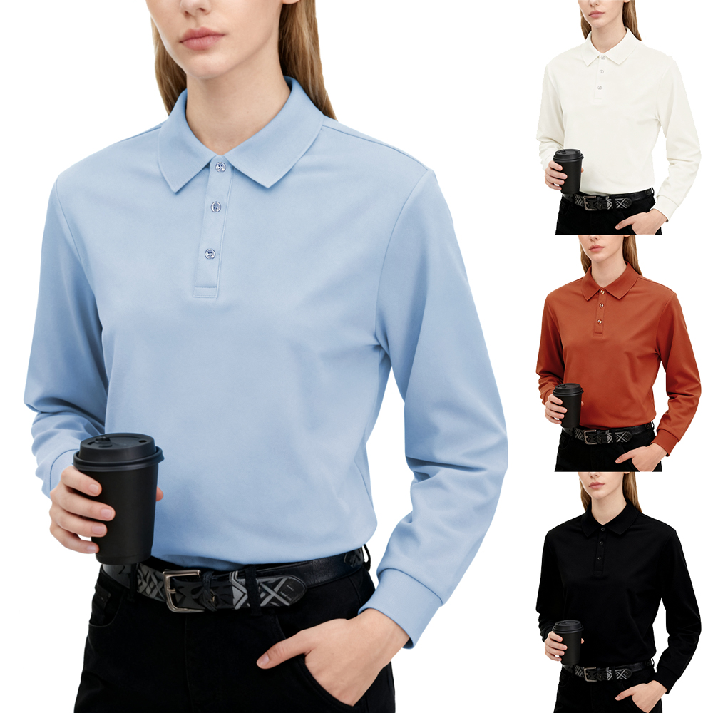 Solid Polo Shirts Womens Long  - Golf Equipment For Women avaliação e preço