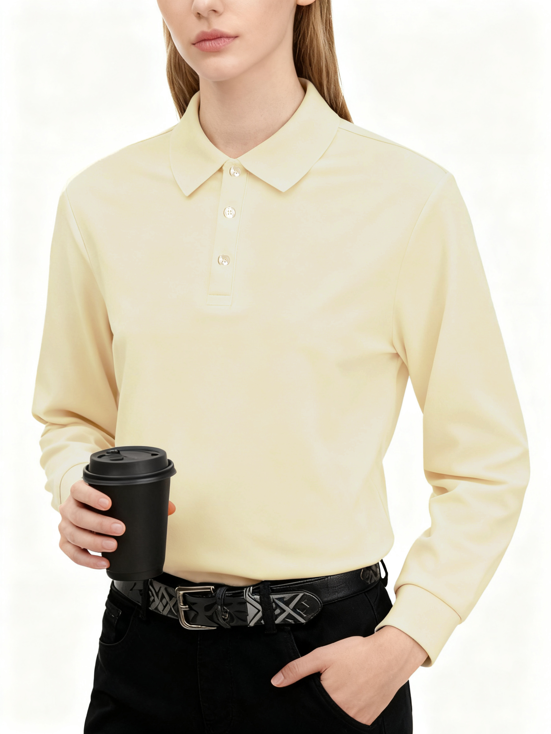 Solid Polo Shirts Womens Long  - Golf Equipment For Women avaliação e preço