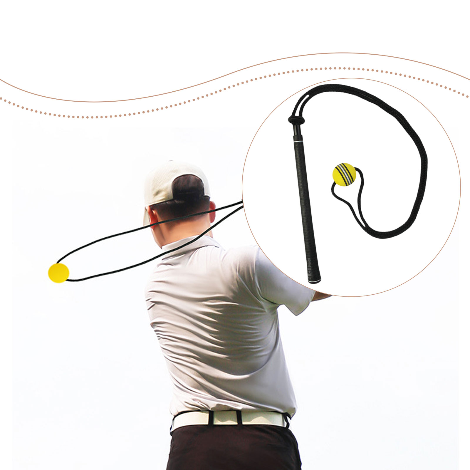 Golf Swing Trainer Elastic Rop - Golf Equipment Beginners avaliação e preço