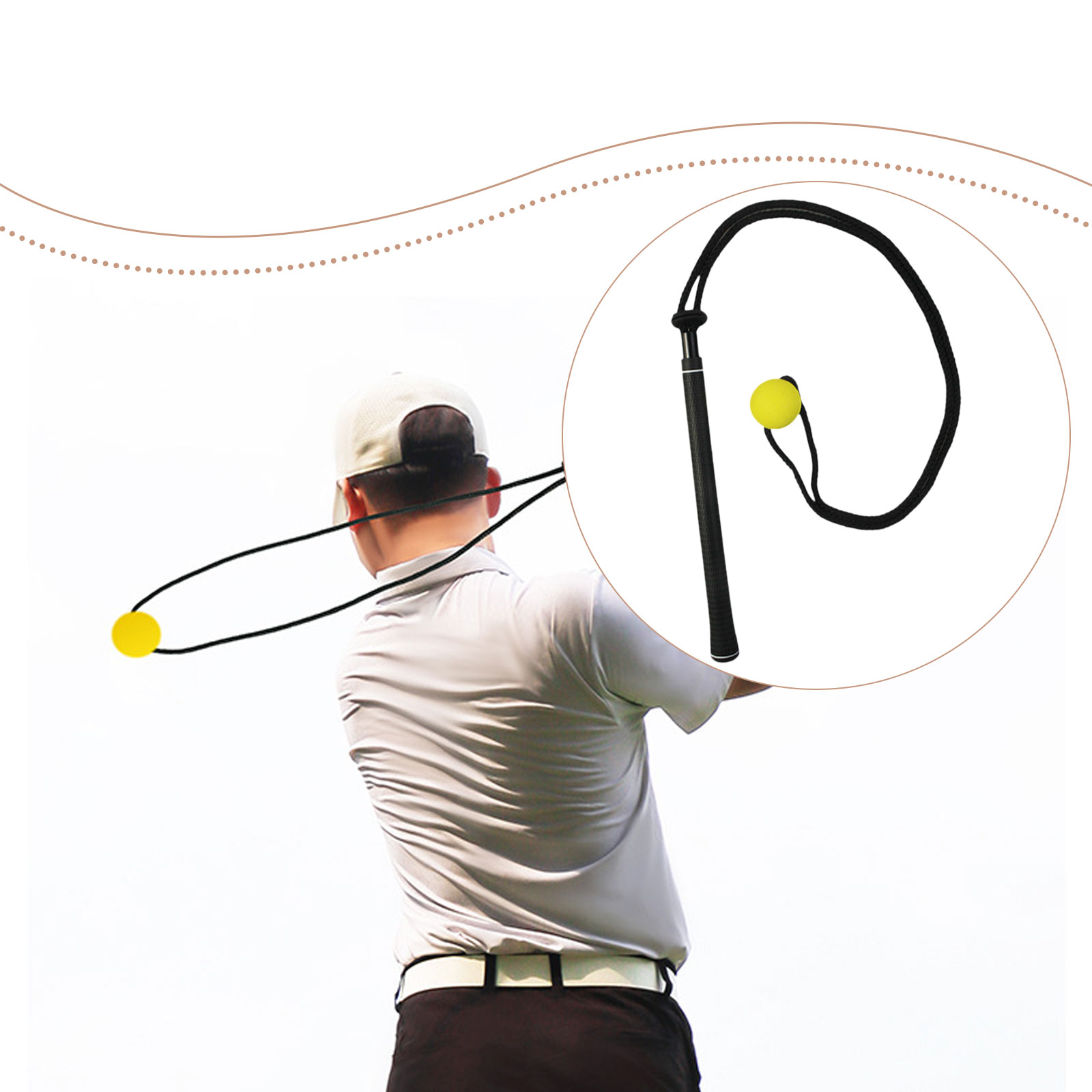 Golf Swing Trainer Elastic Rop - Golf Equipment Beginners avaliação e preço