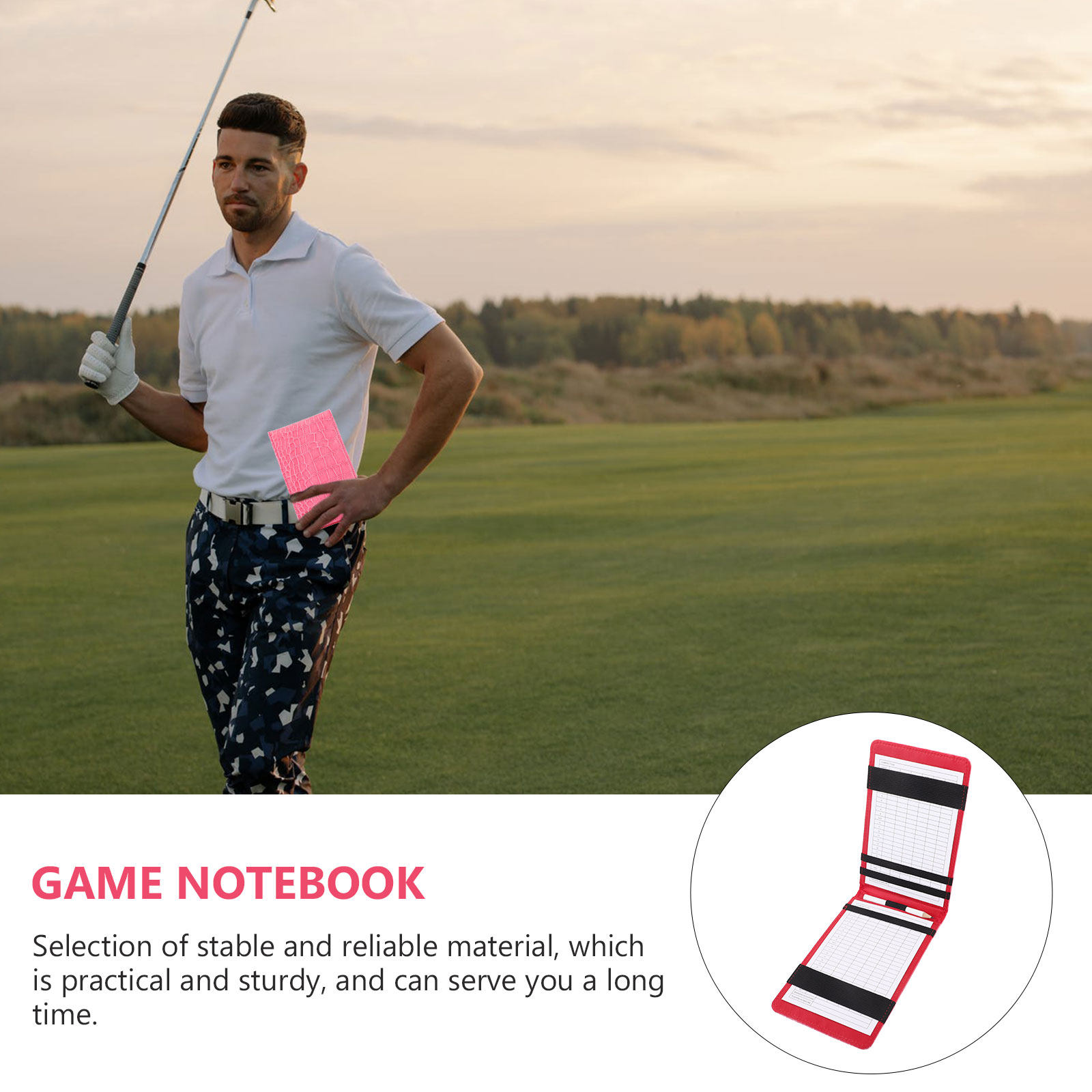 PU Golf Scorebook Portable Sco - Golf Scorecard Holder avaliação e preço