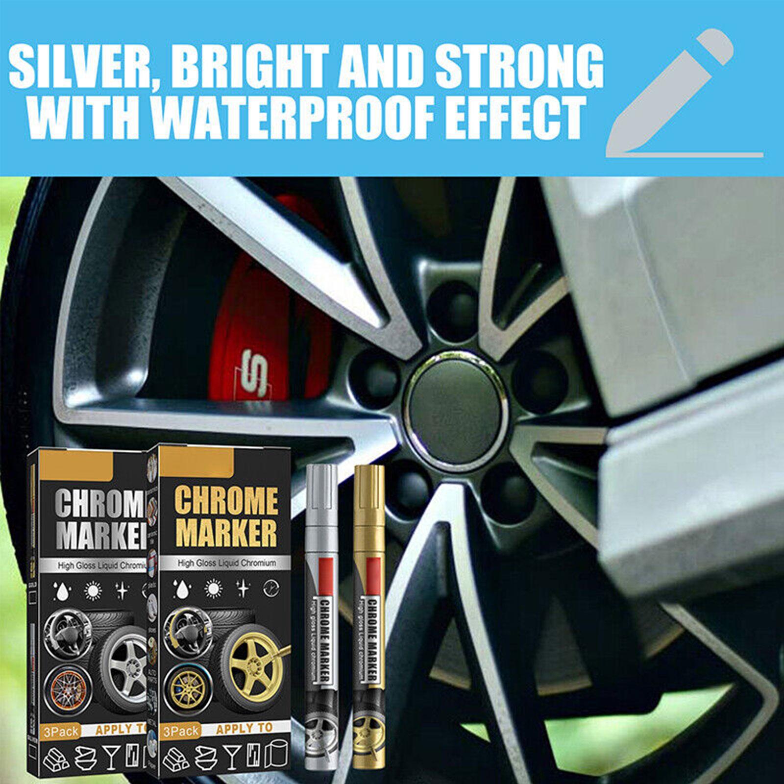3Pcs/Set Chrome Marker Pen Car - Tee Height Marker avaliação e preço
