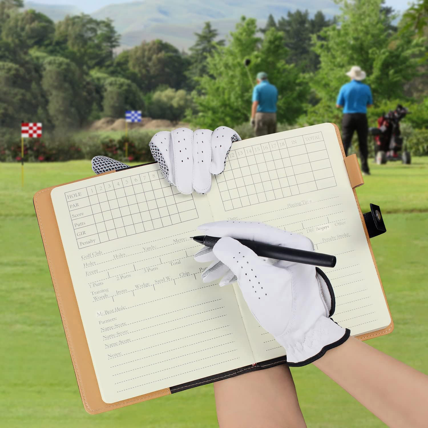 Black Leather Golf Scorecard H - Golf Scorecard Holder avaliação e preço